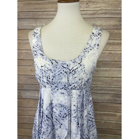 Jessica Simpson Size 4 Dress Blue White Pleated Lined Size Zip Faux Wrap Style - Picture 2 of 11